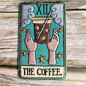 The Coffee Tarot Occult Witchy Embroidered Iron on Patch